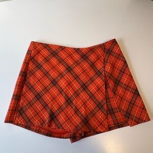 Orange Plaid Skort size 12-14 US.